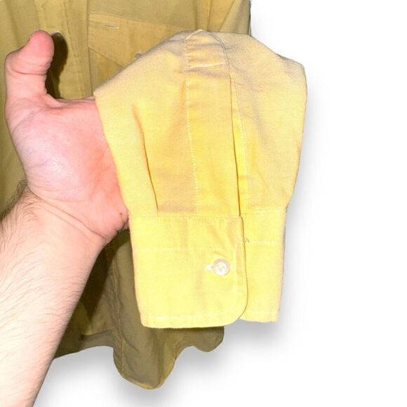 L.L. Bean Yellow Made in USA Oxford Button Down Shirt M - Picture 6 of 8